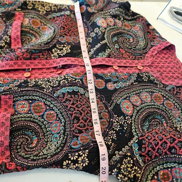 Provence d'amour Sz Medium Reversible Jacket Quilted Coat Pink Y2K Boho Paisley - Picture 12 of 14